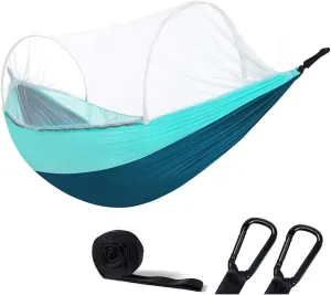 1-2 People Ultralight Parachute Net Hammock Swing Mosquito Net Travel Outdoor Portable Anti-Rollover Hammock for Camping Travel Yard Garden