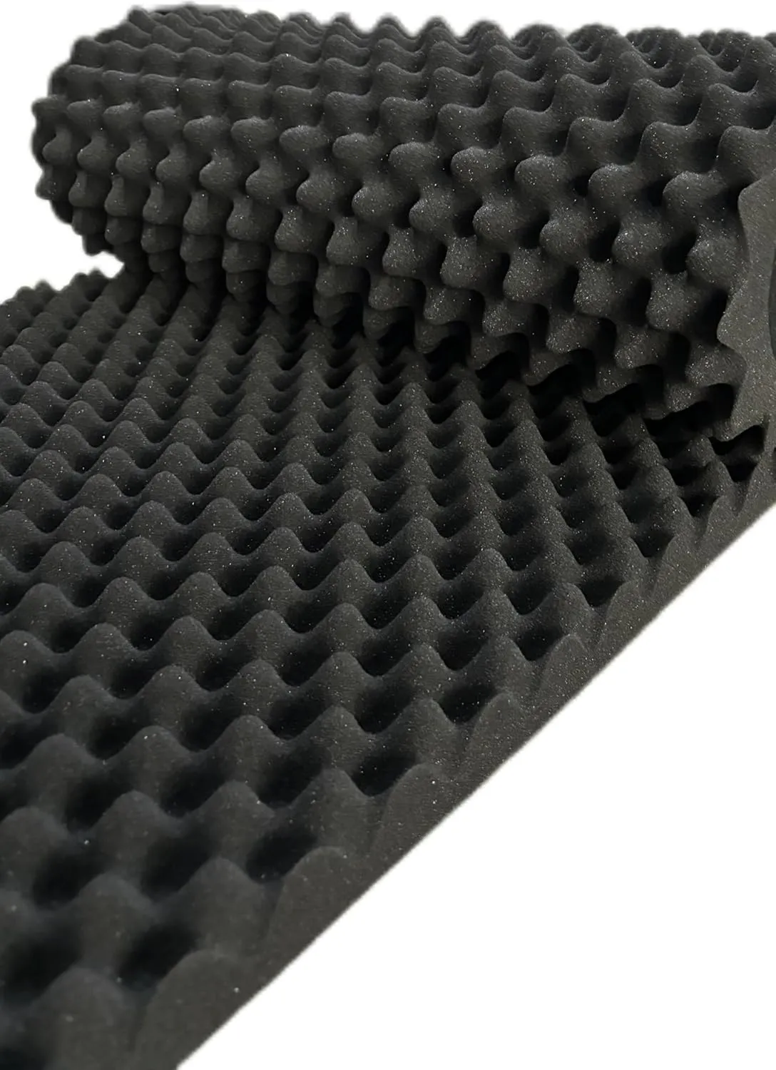 1 Pack Egg Crate Foam Sound Proof Foam Panels for Walls,48''X24''X2'' inch Acoustic Panels, high-Density Fireproof soundproof Wall Panels, Professional Acoustic Treatment (Black)