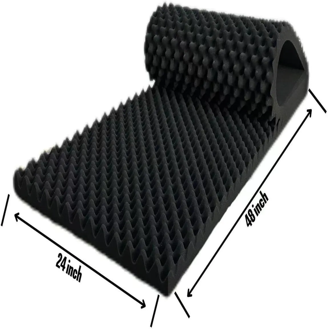 1 Pack Egg Crate Foam Sound Proof Foam Panels for Walls,48''X24''X2'' inch Acoustic Panels, high-Density Fireproof soundproof Wall Panels, Professional Acoustic Treatment (Black)