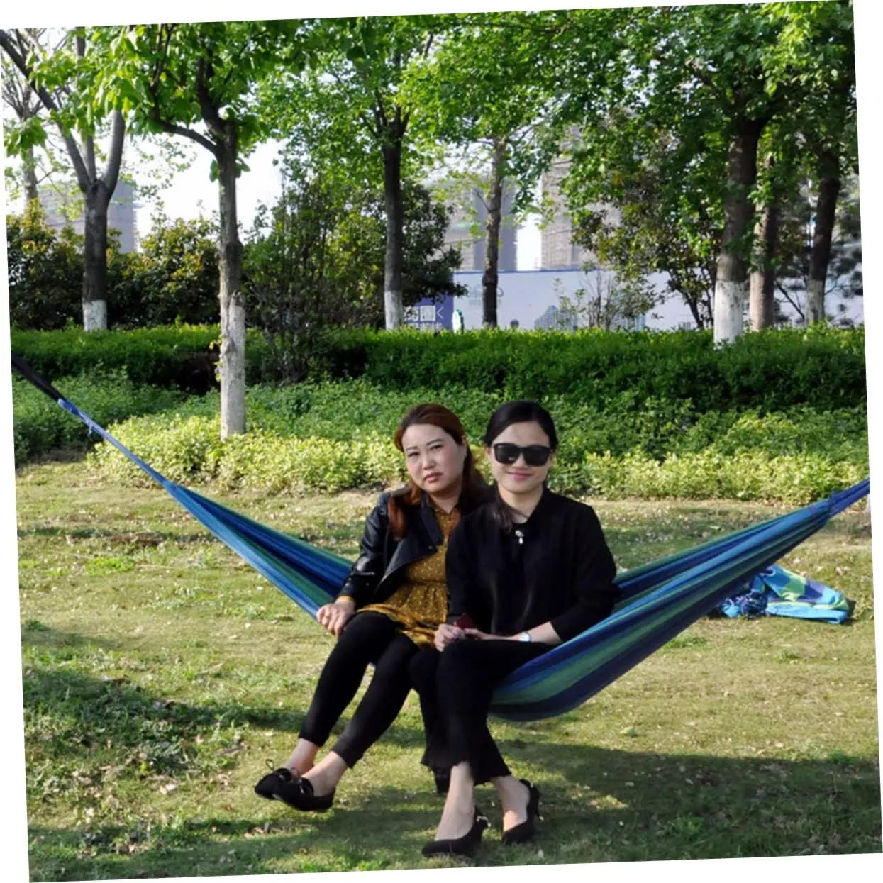 1 Set Canvas Hammock Patio Hammock Outdoor Hammock Double Hammock Hammack Outdoor Hammock Indoor Hammock Tent Hammock for Camping Hammock for Outside Portable The Swing Travel (Blue 260X150CM)