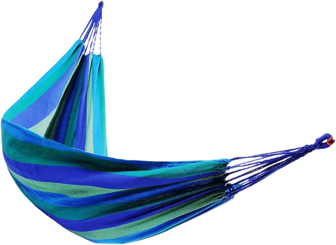 1 Set Canvas Hammock Patio Hammock Outdoor Hammock Double Hammock Hammack Outdoor Hammock Indoor Hammock Tent Hammock for Camping Hammock for Outside Portable The Swing Travel (Blue 260X150CM)