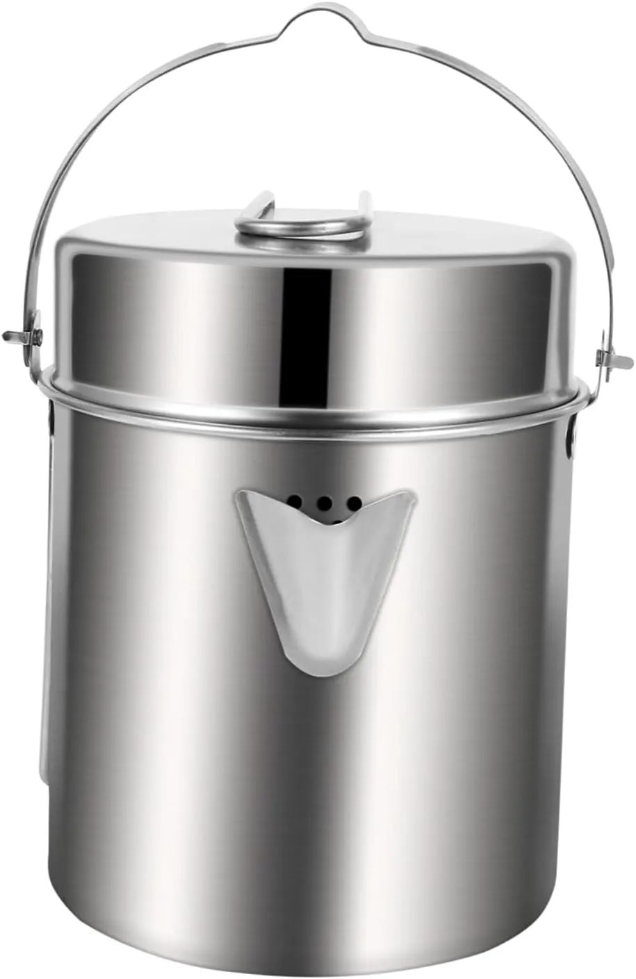 1 Set Lift The Pot Camping Pot Camping Cookware Outdoor Cookware Hiking Cookware Space-Saving Cookware Camper Portable Grill Outdoor Cook Tool Outdoor Pot Stainless Steel Silver