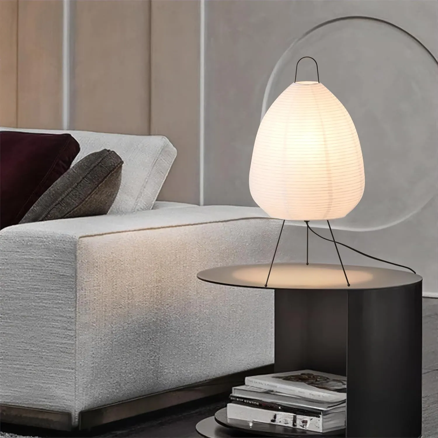 10.23" Desk Light Rice Paper Table Lantern,Nordic Design Rice Paper Floor Lamp,of Mini malist Bedside Living Room Table Lamps