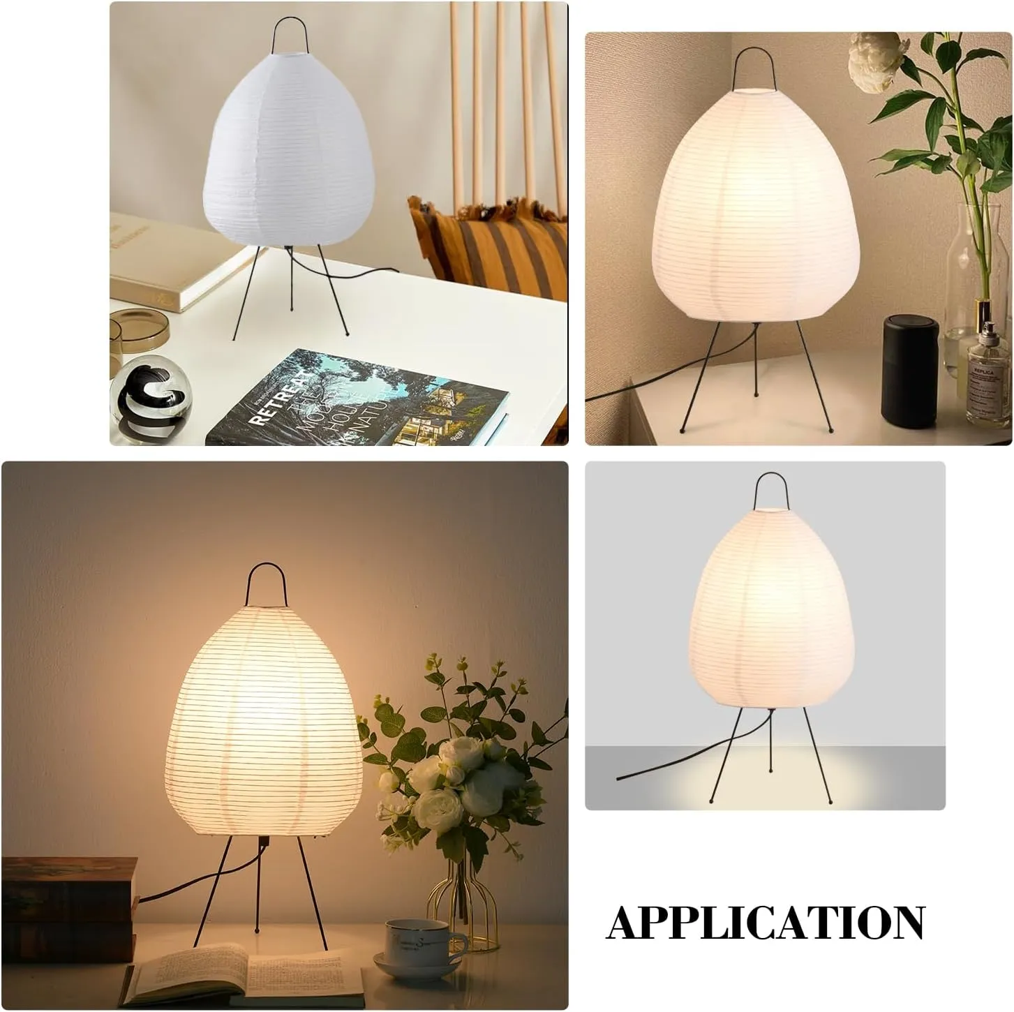 10.23" Desk Light Rice Paper Table Lantern,Nordic Design Rice Paper Floor Lamp,of Mini malist Bedside Living Room Table Lamps