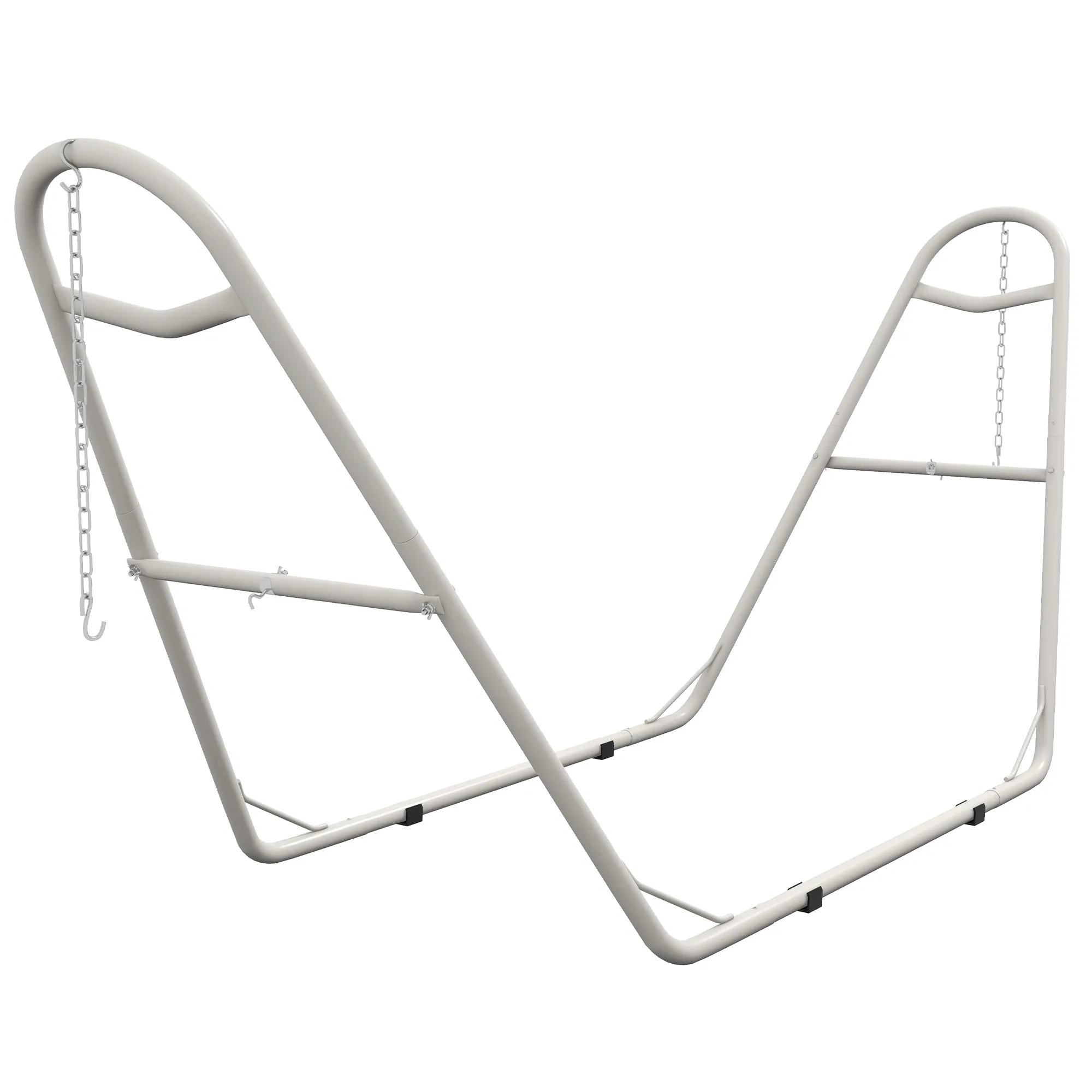 10.3' Steel Hammock Stand, Portable Adjustable, 550 lbs. Capacity, Weather Resistant, White