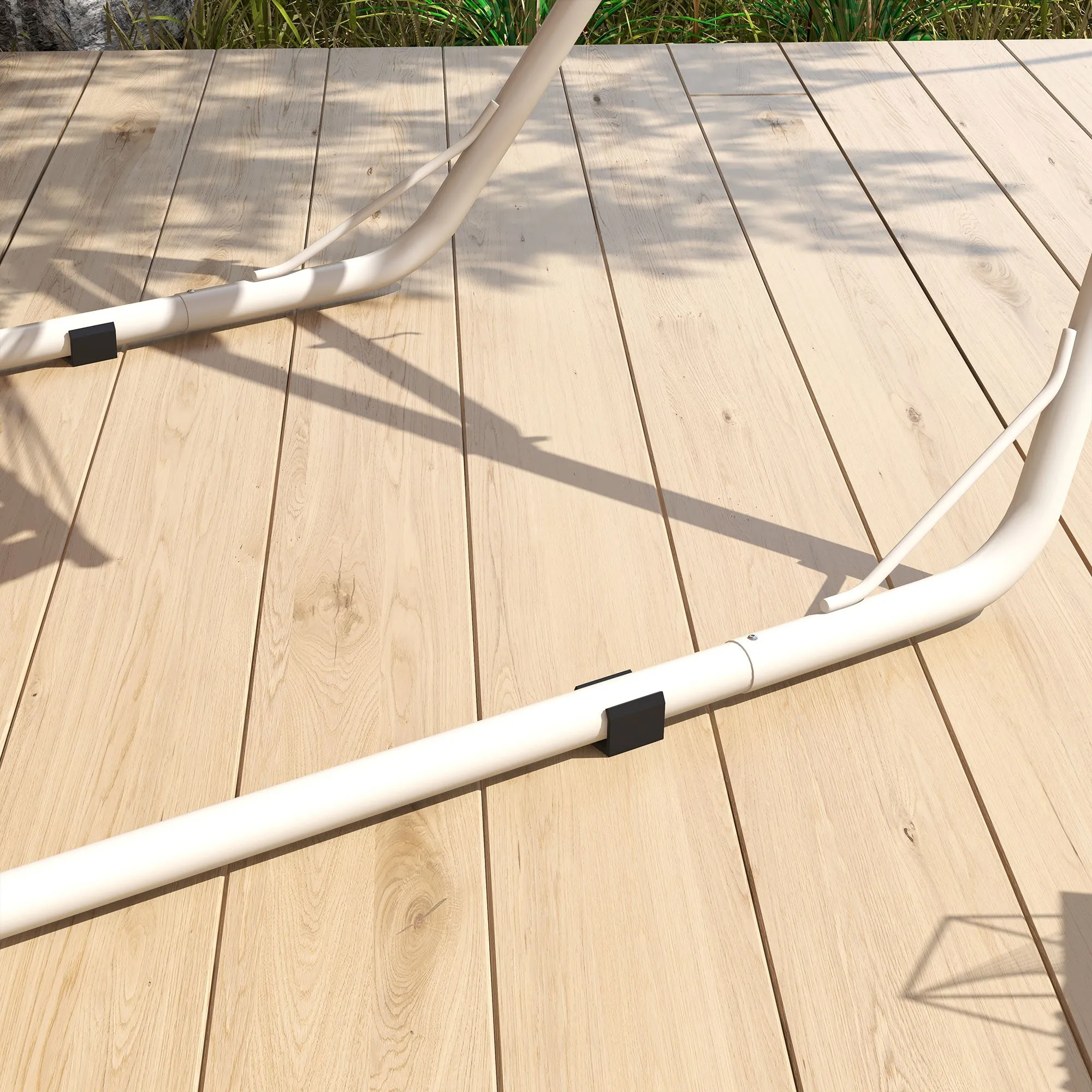 10.3' Steel Hammock Stand, Portable Adjustable, 550 lbs. Capacity, Weather Resistant, White
