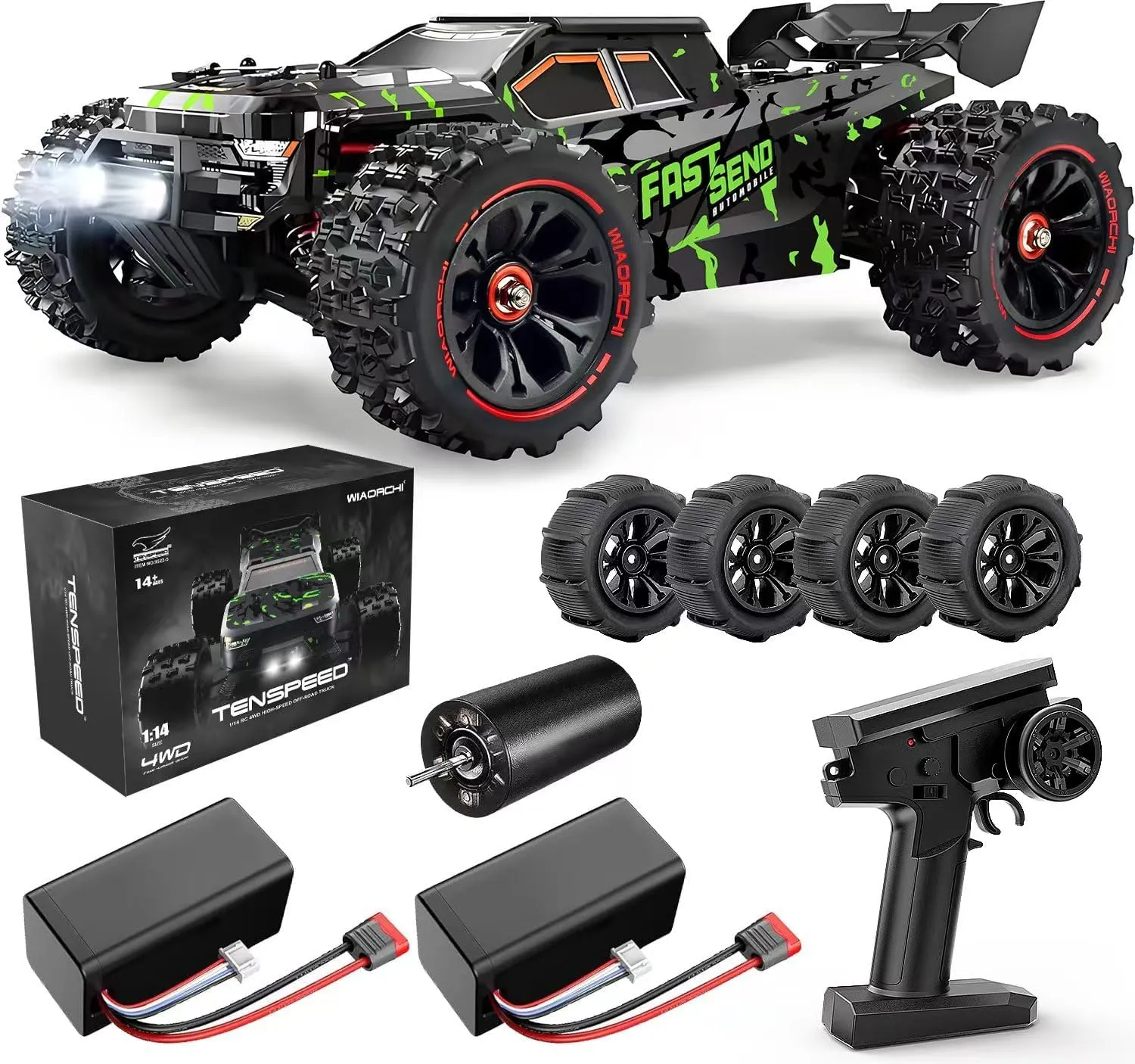 1/14 Brushless RC Cars for Adults Fast 50  mph, RC Trucks 4x4 Offroad Waterproof, Electric Powered High Speed Remote Control Car, Scary Fast Extreme RC Truggy with 3S Battery for Snow Sand
