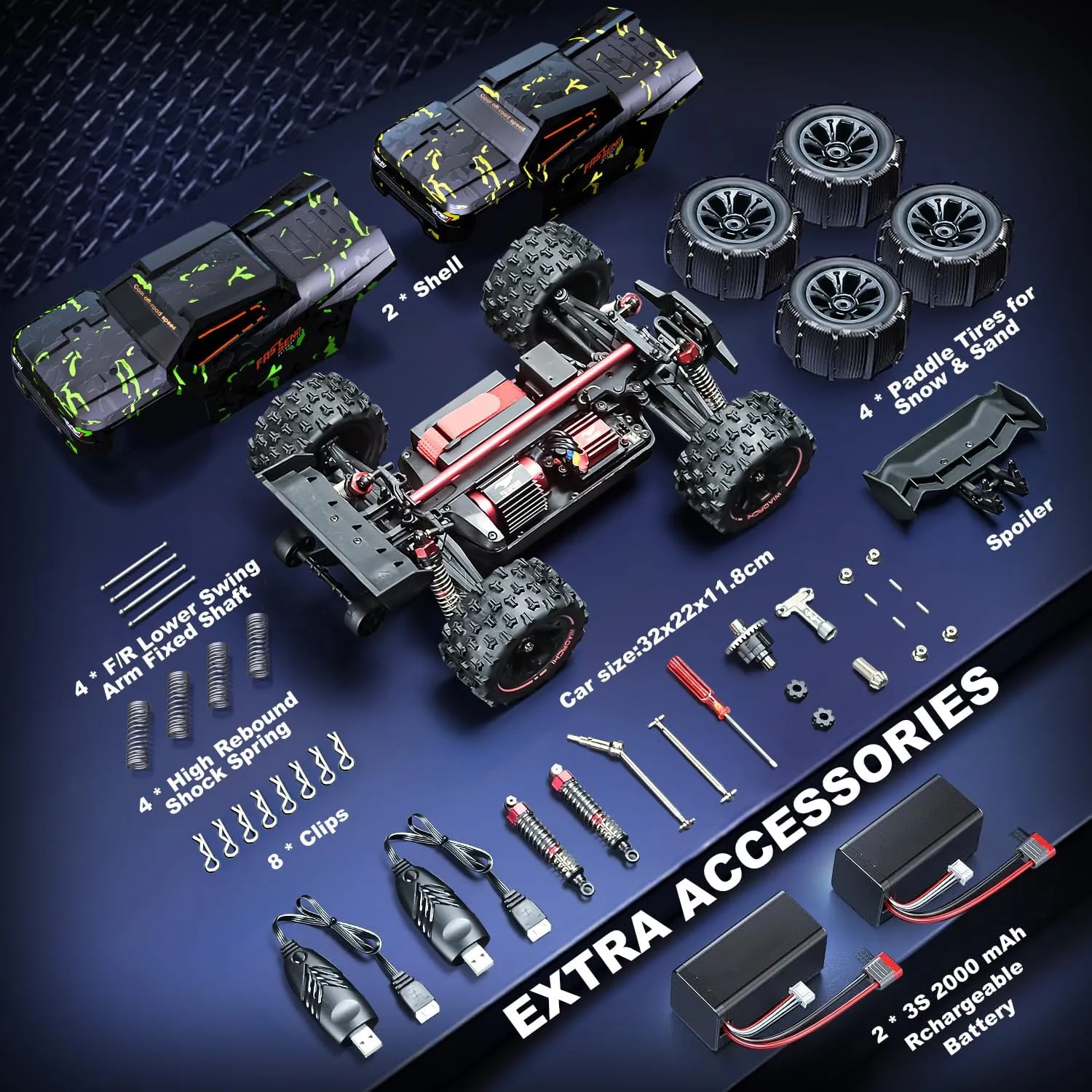 1/14 Brushless RC Cars for Adults Fast 50  mph, RC Trucks 4x4 Offroad Waterproof, Electric Powered High Speed Remote Control Car, Scary Fast Extreme RC Truggy with 3S Battery for Snow Sand