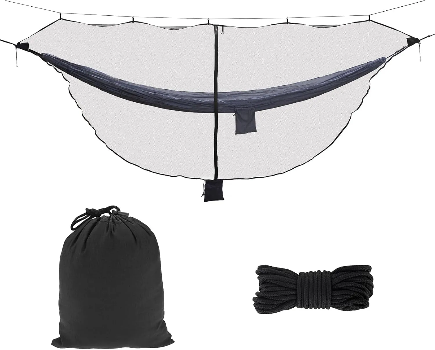 11ft X 4.5ft Hammock Bug Net, Mosquito Net for Hammocks, Mesh Hammock Netting Fits All Camping Hammocks (Black)