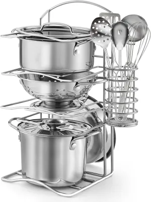12Pcs Large Size Kids Pots and Pans Playset, Pretend Play Mud Kitchen Set Toy Stainless Steel Pots and Pans Cooking Toys Accessories for Kids Toddler Age 3 Years Old