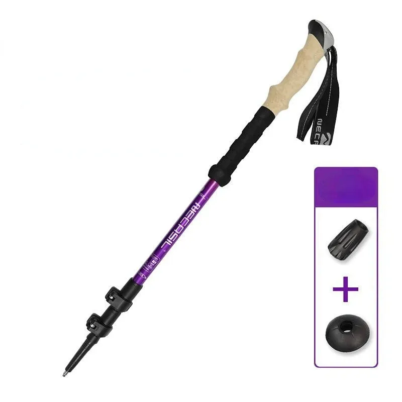 135CM Aluminum Telescopic Hiking Pole Anti-Shock Walking Stick Ultralight Trekking Cane 1PCS