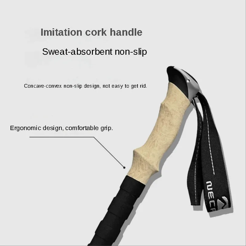 135CM Aluminum Telescopic Hiking Pole Anti-Shock Walking Stick Ultralight Trekking Cane 1PCS