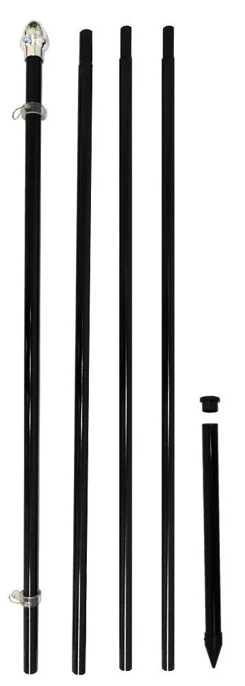 13ft Aluminum (Black) Outdoor Pole with Ground Spike