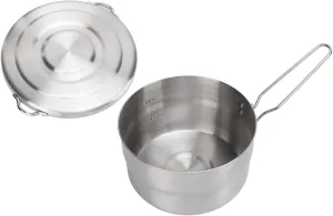1.5L Camping Pot, Camping Cooking Pot Camping Cookware 304 Stainless Steel Folding Handle Stable Camping Cook Pot with Lid for Outdoor Mountaineering Hiking