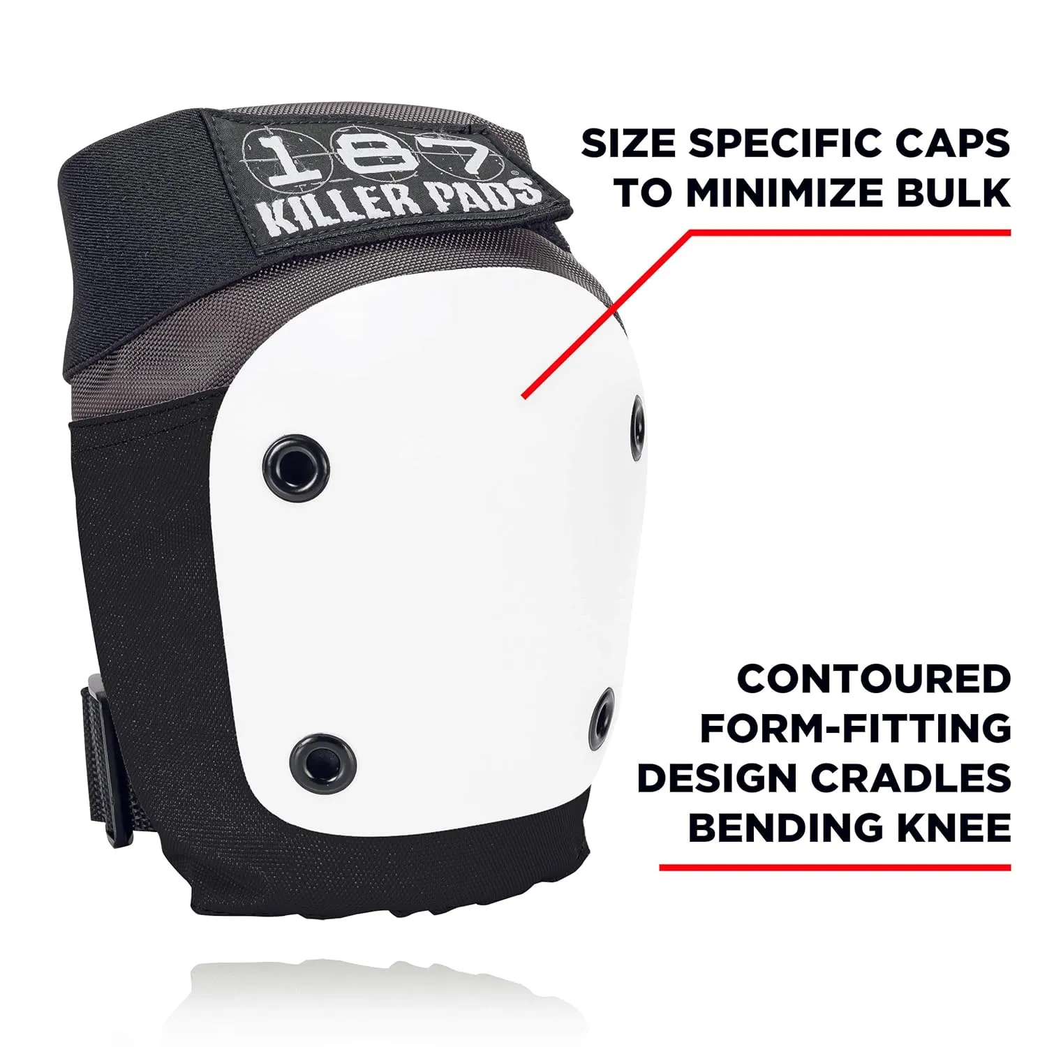 187 Killer Pads Fly Knee Pad, Grey/White, X-Small