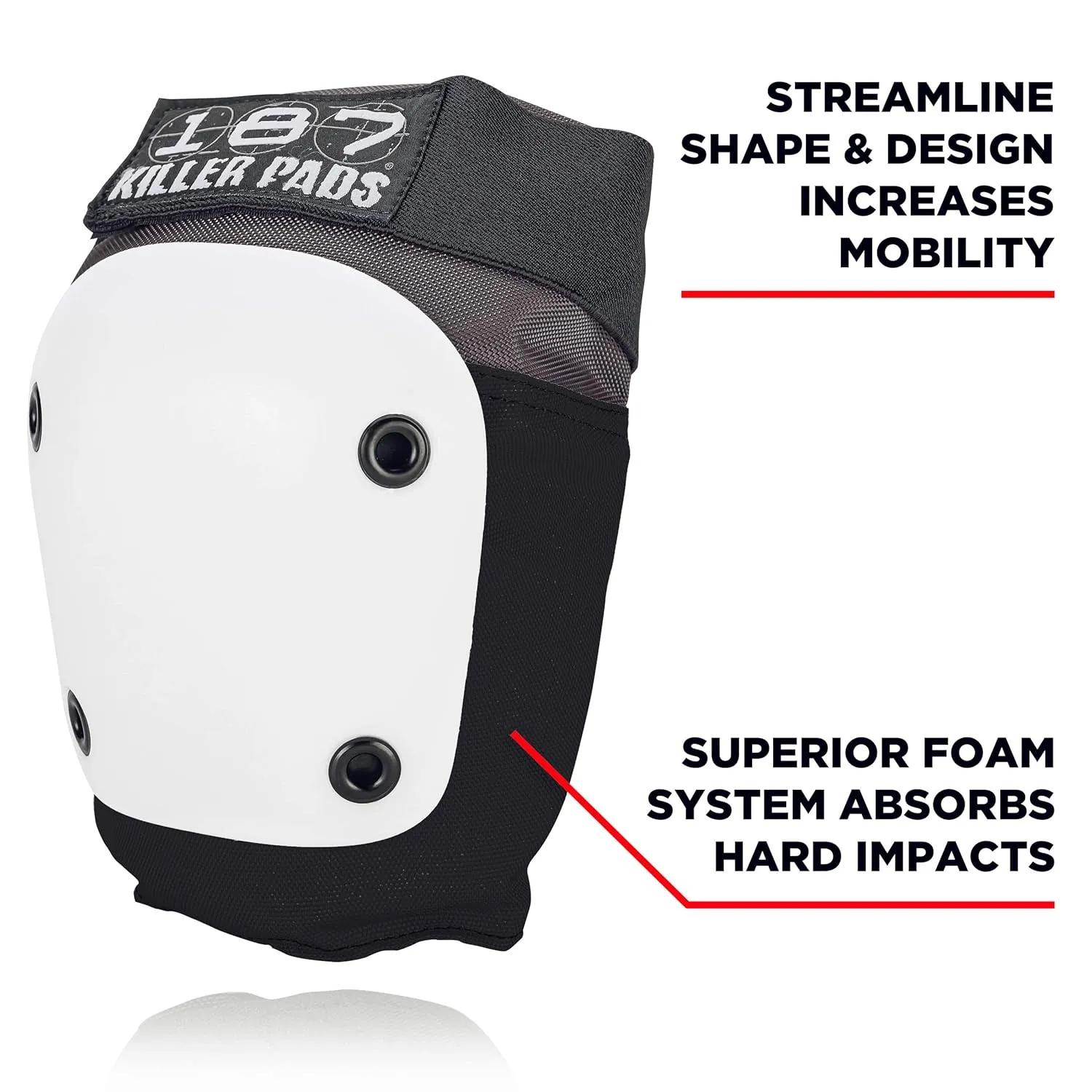 187 Killer Pads Fly Knee Pad, Grey/White, X-Small