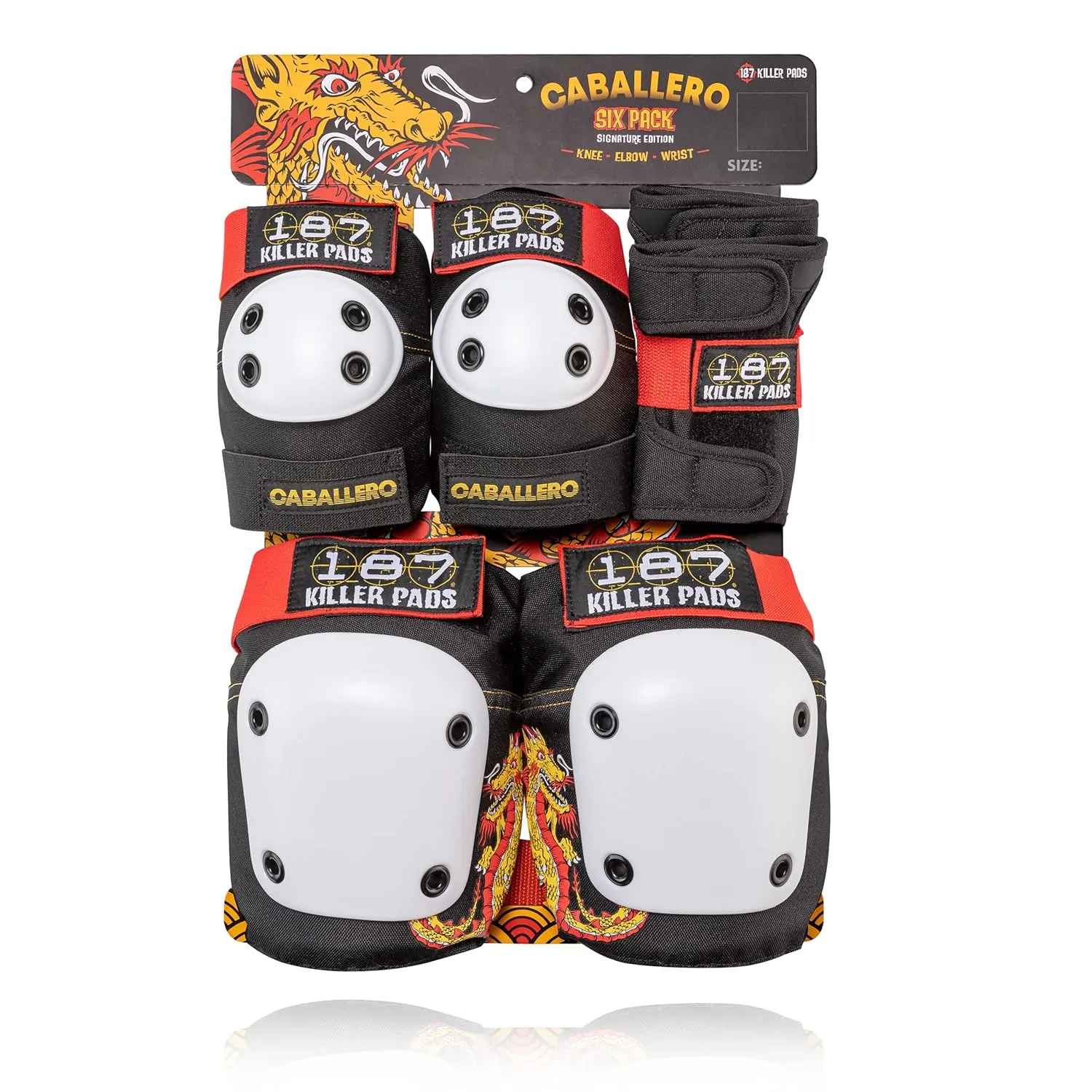 187 KILLER PADS Six Pack Pad Set, Elbow Pads, Knee Pads, and Wrist Guards - Ideal for Skateboarding, Roller Skating, and Inline Skating