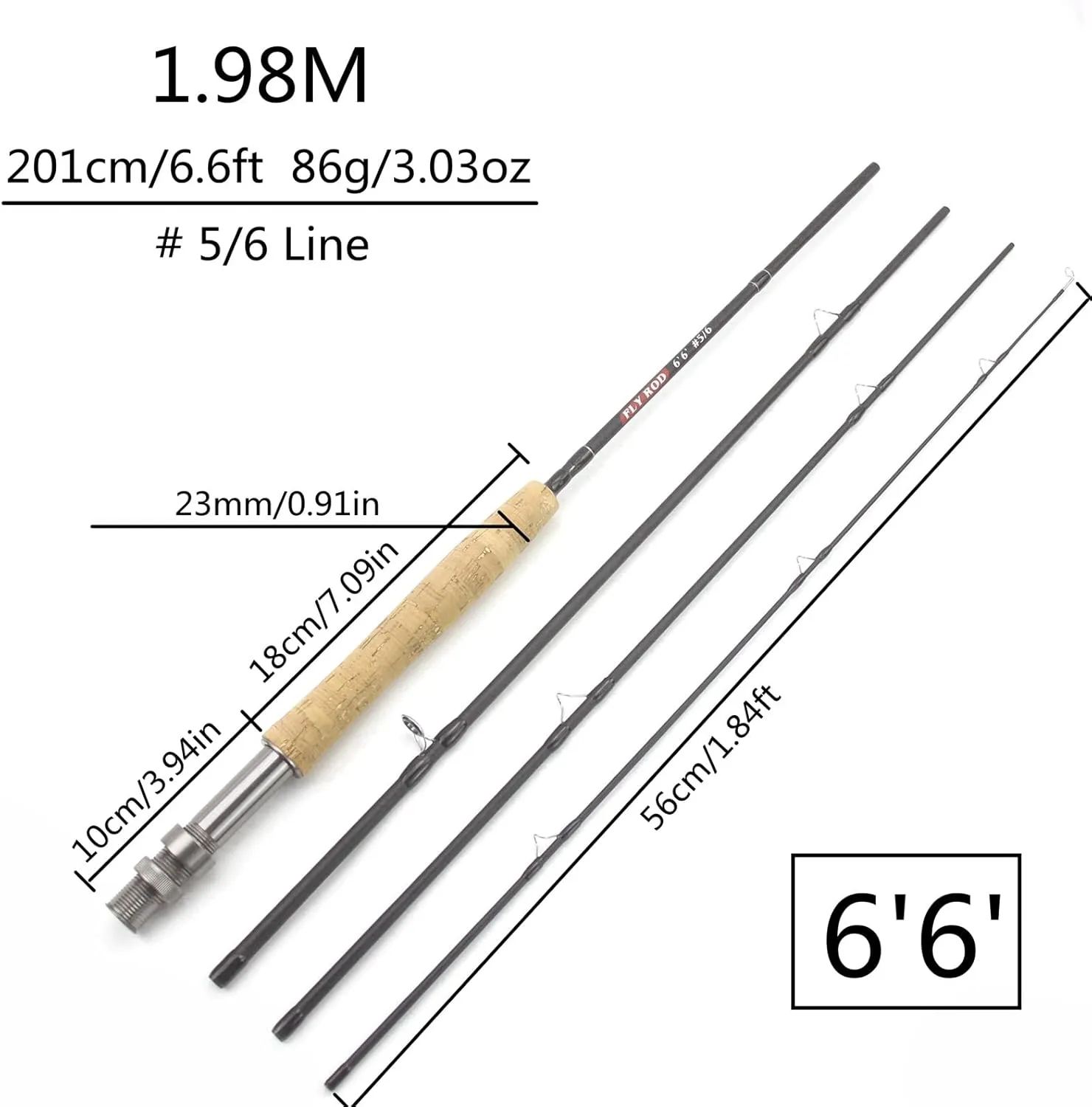 1.98M 2.1M 2.4M 2.7M Telescopic Carbon 4 Sections Fly Fishing Rod Fast Action Freshwater Fly Rods for Trout Salmon Fishing Portable Sea Pole