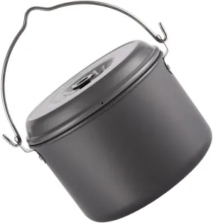 1Pc Portable Camping Pot with Handle Lightweight Outdoor Cookware for Hiking Backpacking and Picnics Non Stick Design for Easy Cleaning and Fast Heating Cooking