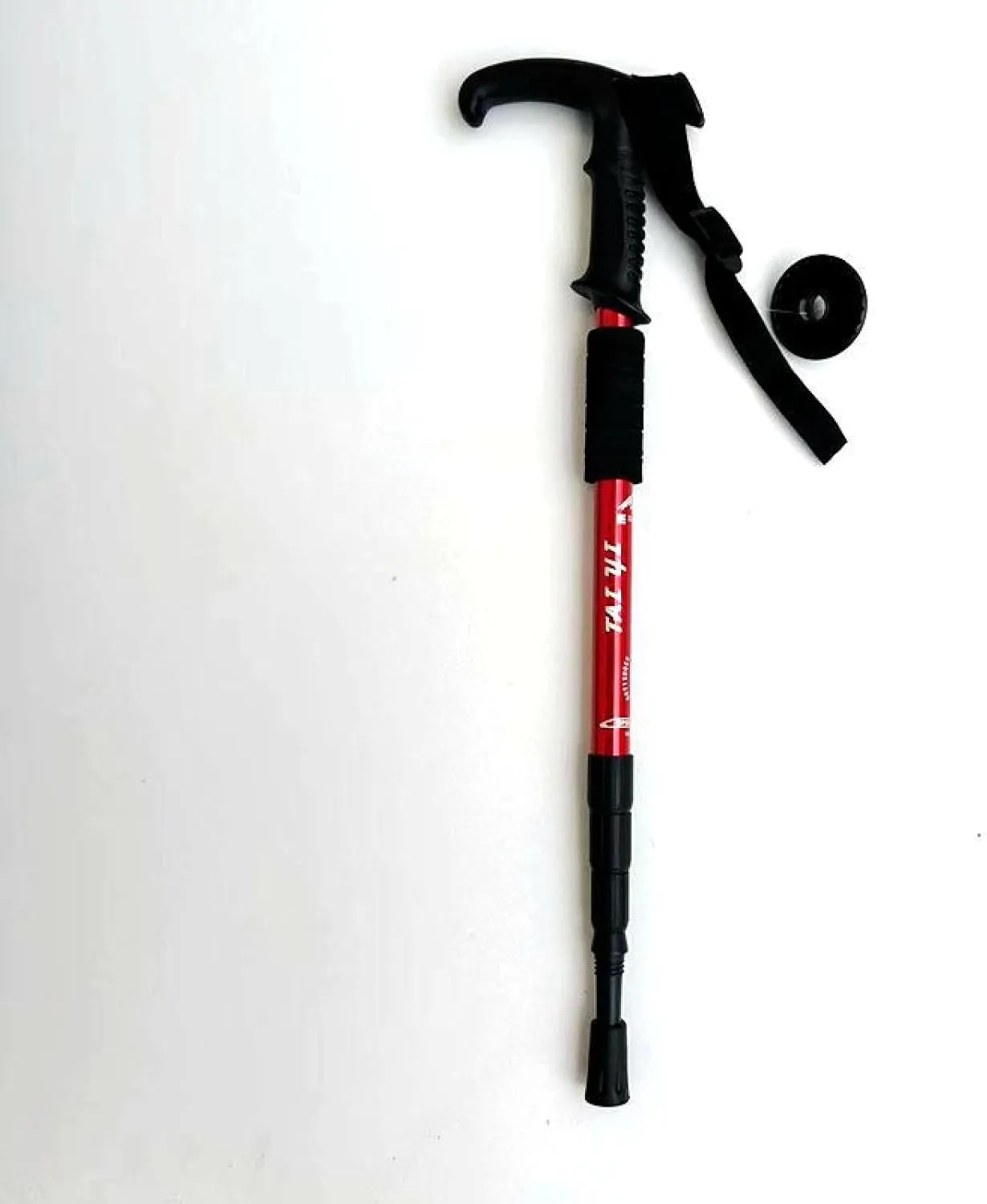 (1PCS) Shock-Absorbing high-Strength Trekking Poles, Ultra-Light Aluminum Alloy, Four-Section Telescopic Crutches with Curved Handles, and Three-Section Telescopic Poles