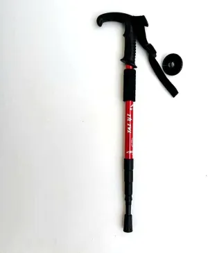 (1PCS) Shock-Absorbing high-Strength Trekking Poles, Ultra-Light Aluminum Alloy, Four-Section Telescopic Crutches with Curved Handles, and Three-Section Telescopic Poles