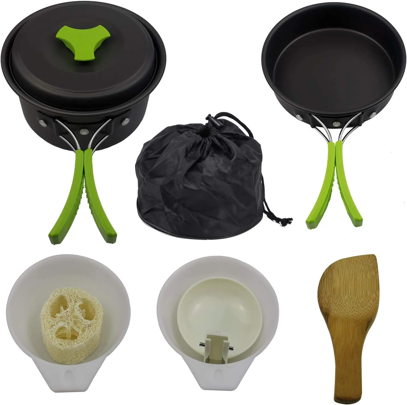 1SET Outdoor Hiking Portable Aluminum Pot Cookware Set