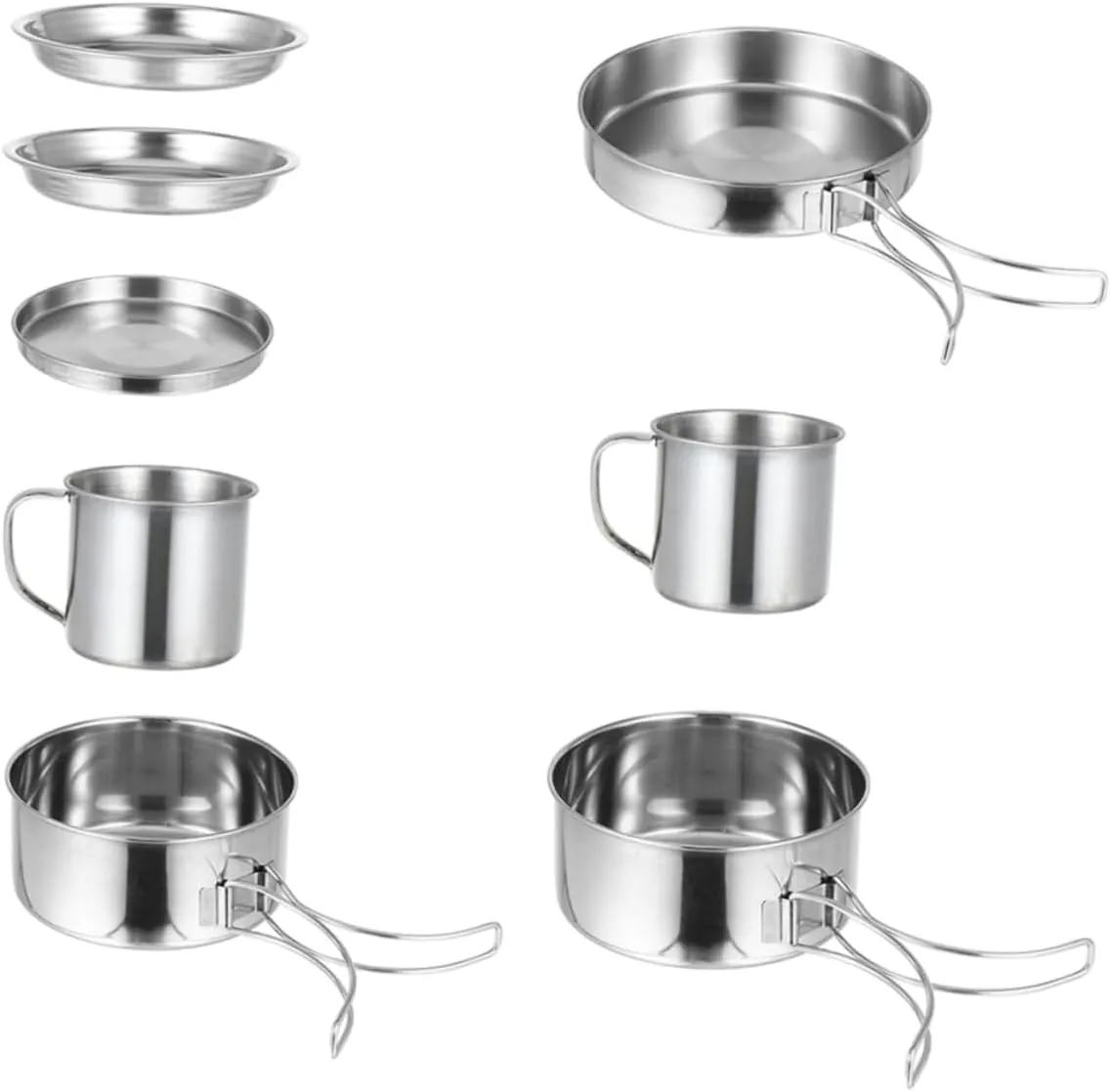 1set Picnic Cookware Portable for People for Camping Hiking BBQ and Outdoor Cooking Activities