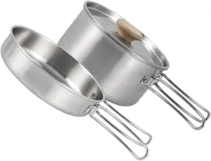 1set Professional Folding Camping Pot Wear-Resistant Pan for Outdoor Cooking Hiking and Barbecue Multi-Functional Cookware Comfortable Handle Essential Camping Accessory