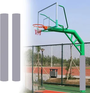 2 Pack Basketball Pole Pad Outdoor Indoor - All-Weather, Padding for Poles in Garage/Playground/Basement/Gym/Club, Weatherproof Basketball Hoop Protector Wrap-Around(Gray,Dia 114mm (4 1/2in))