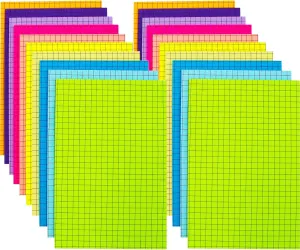 (20 Pad) Lined Grid Sticky Notes, 4x6 Inch, 720 Sheets Self-Stick Notes, Easy to Post for School, Office, Notebook, 10 Bright Assorted Colors/Pack