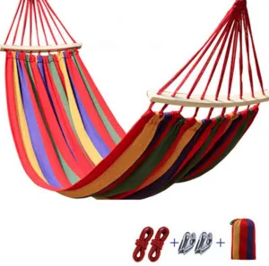 200*80cm Backpacking Hammock - Portable Canvas Parachute Outdoor Single Hammock