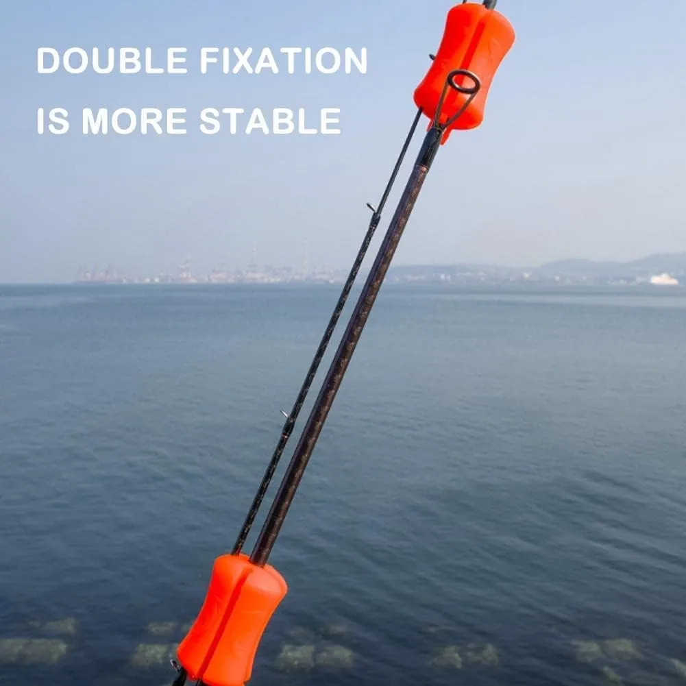 2023 New Portable Fishing Rod Fixed Ball, Multi-Function Rubber Fishing Pole Clip Silicone Fishing Rod Beam, Durable Fastener Binding Clip Fishing Pole Clip for Fishing Rod Accessories