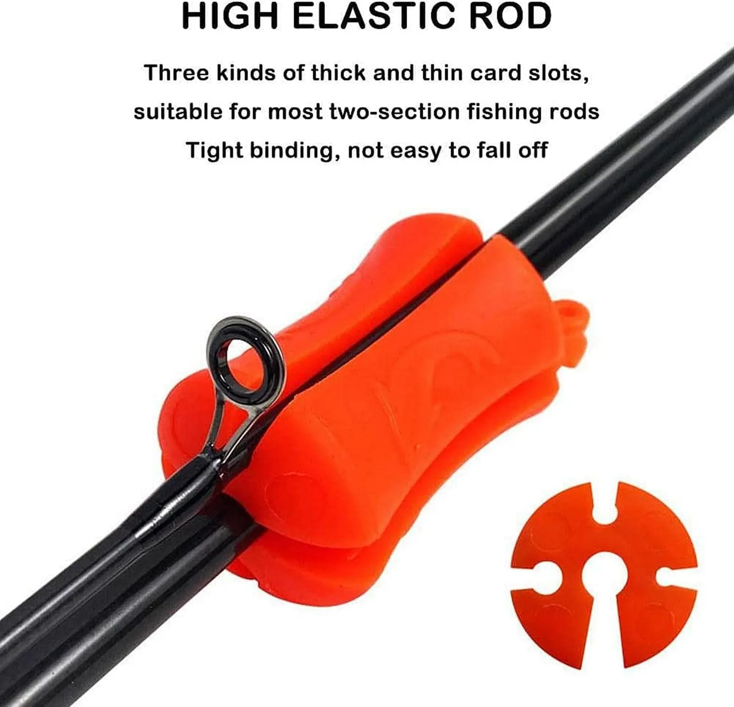 2023 New Portable Fishing Rod Fixed Ball, Multi-Function Rubber Fishing Pole Clip Silicone Fishing Rod Beam, Durable Fastener Binding Clip Fishing Pole Clip for Fishing Rod Accessories