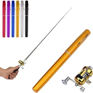2023 Pocket Size Fishing Rod, Mini Telescopic Collapsible Pocket Fishing Rod, Portable Pen Fishing Rod Reel Combo Set, Pocket Fishing Pole Travel Fishing Rod Set
