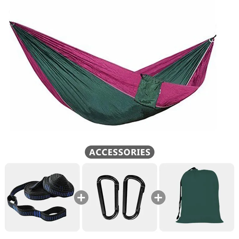 220x100cm Parachute Hammock 1 Person Portable Army Survival 210T Nylon Hammock for Travel Camping hiking Adventure Beach Holiday