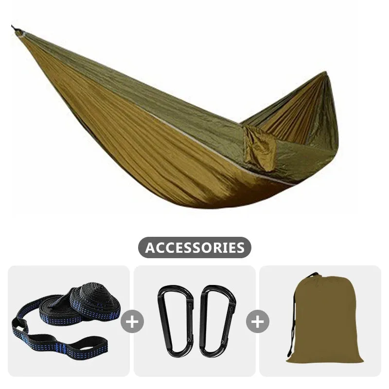 220x100cm Parachute Hammock 1 Person Portable Army Survival 210T Nylon Hammock for Travel Camping hiking Adventure Beach Holiday