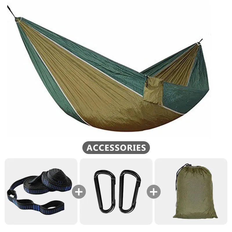 220x100cm Parachute Hammock 1 Person Portable Army Survival 210T Nylon Hammock for Travel Camping hiking Adventure Beach Holiday
