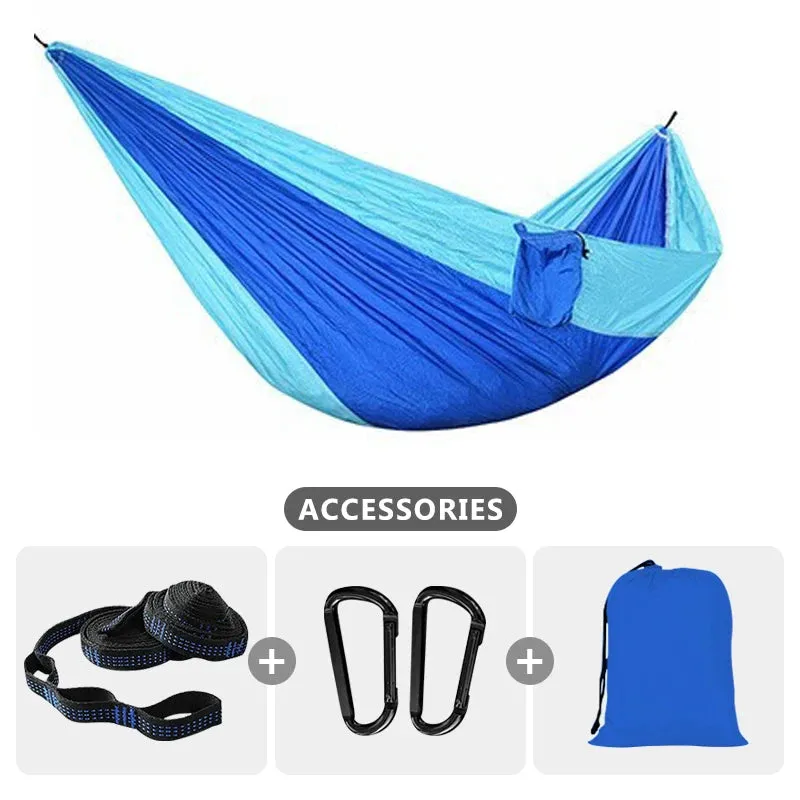220x100cm Parachute Hammock 1 Person Portable Army Survival 210T Nylon Hammock for Travel Camping hiking Adventure Beach Holiday