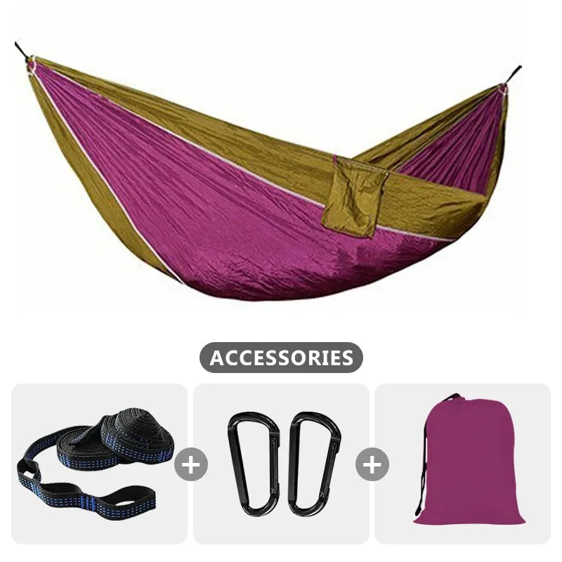 220x100cm Parachute Hammock 1 Person Portable Army Survival 210T Nylon Hammock for Travel Camping hiking Adventure Beach Holiday
