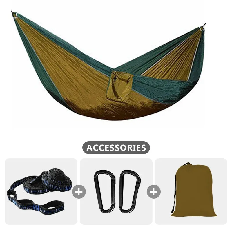 220x100cm Parachute Hammock 1 Person Portable Army Survival 210T Nylon Hammock for Travel Camping hiking Adventure Beach Holiday