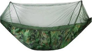 260x140cm Outdoor Double Camping Hammock with Mosquito Net and Rain Fly Tarp Lightweight Parachute Hammocks for Travel Hiking for Terrace, Outdoor(Color 1)