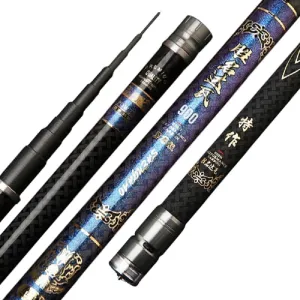 26Ft 29Ft 32Ft 35Ft 37Ft 40Ft Telescopic Fishing Rod Ultralight Travel Fishing Rod,Portable Collapsible Bass Crappie Rod,1 Piece Carbon Fiber Inshore Stream Trout Pole Free Tip