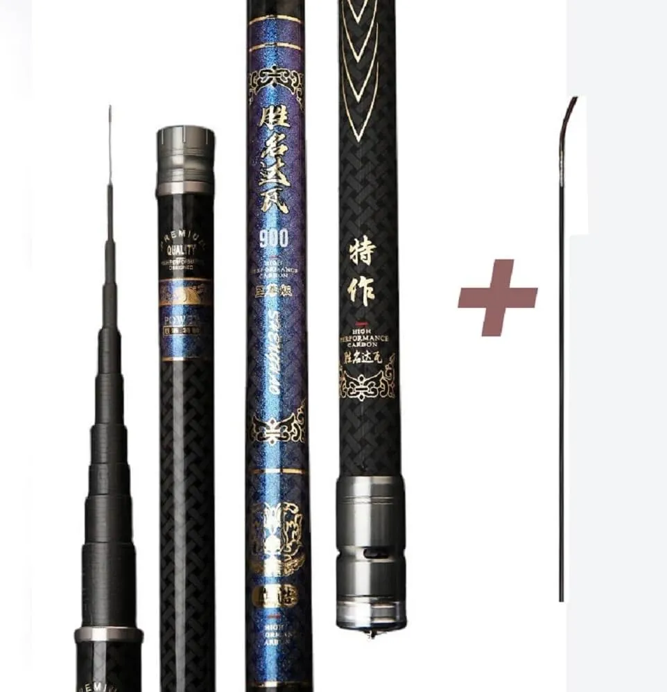 26Ft 29Ft 32Ft 35Ft 37Ft 40Ft Telescopic Fishing Rod Ultralight Travel Fishing Rod,Portable Collapsible Bass Crappie Rod,1 Piece Carbon Fiber Inshore Stream Trout Pole Free Tip