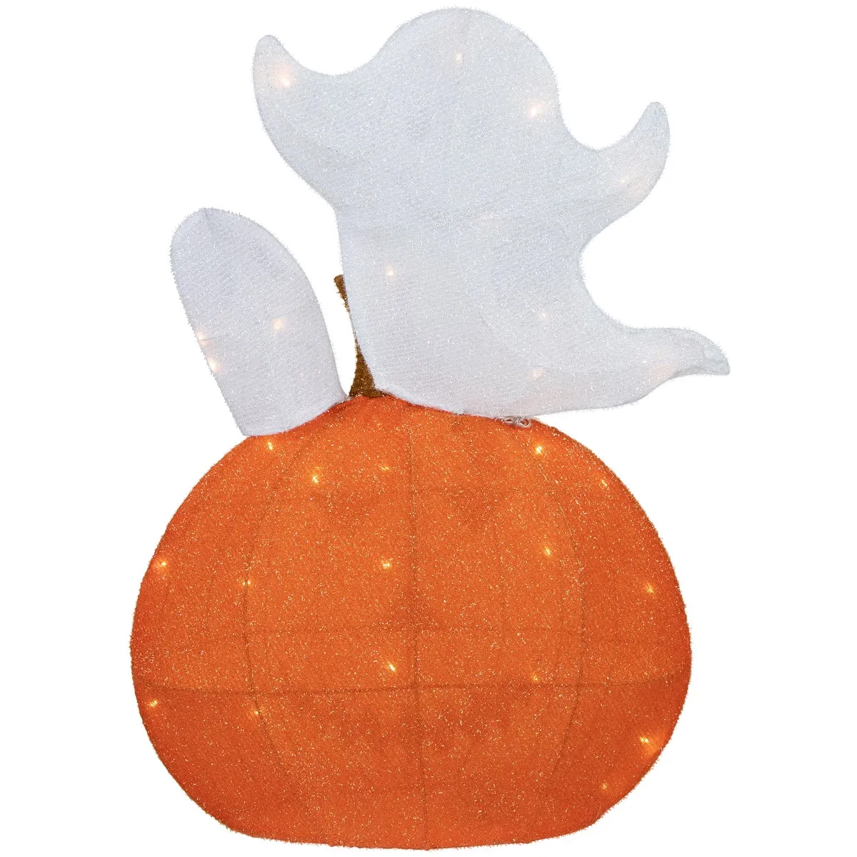 27.5" LED Lighted Battery Operated Jack-O-Lantern and Ghosts Halloween Decoration