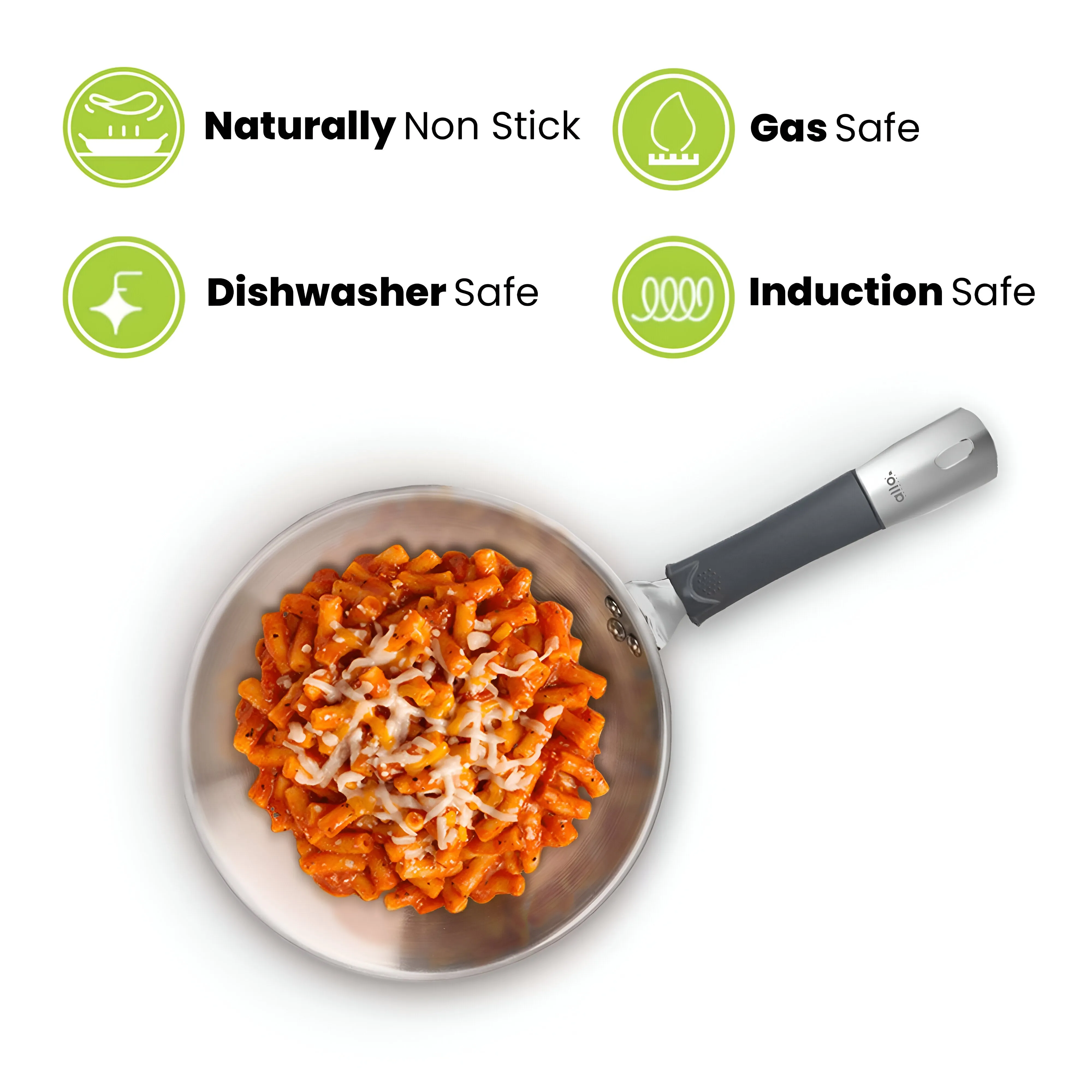 2L Allo CookSafe TriPly Fry Pan | Stainless Steel | Induction Friendly | 24cm