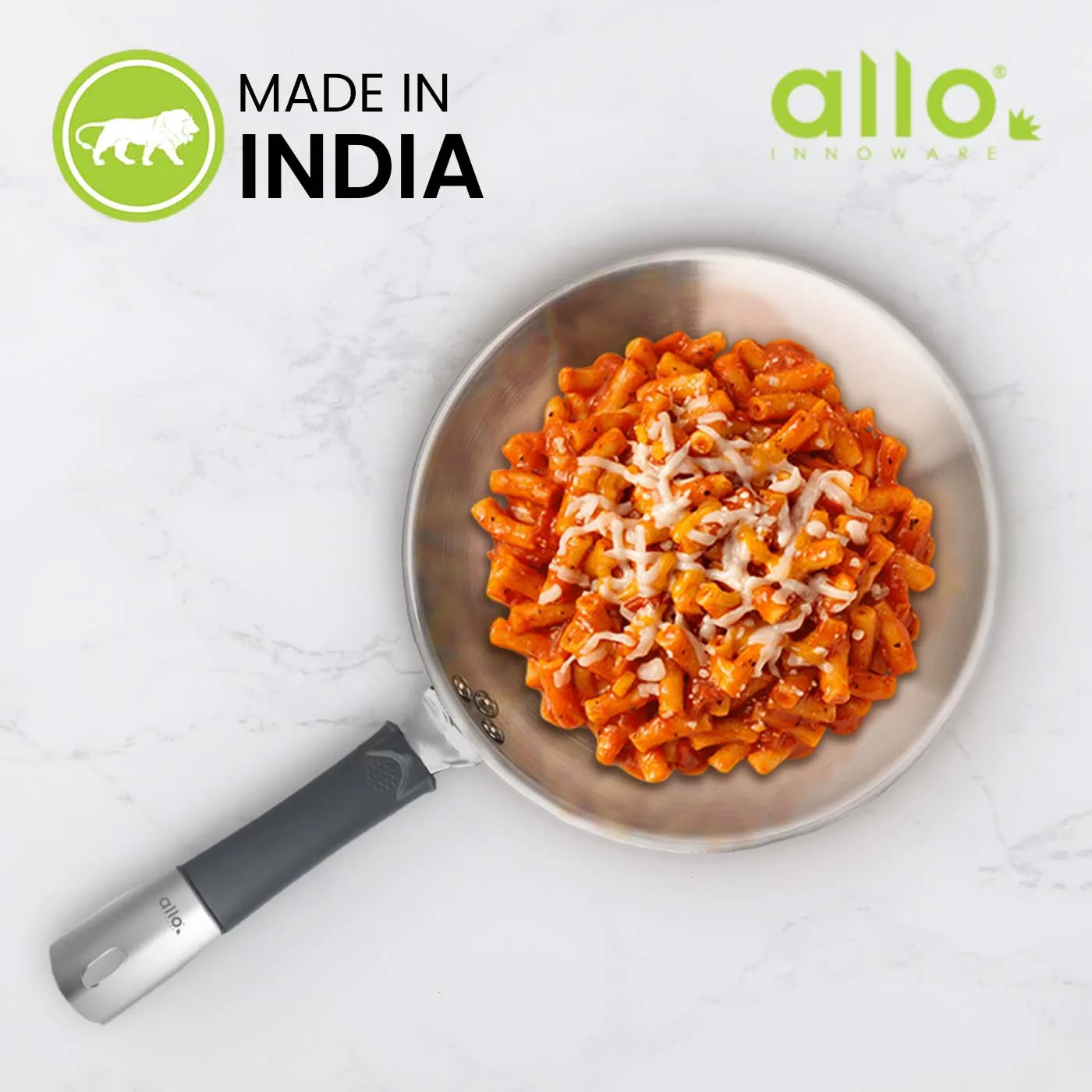 2L Allo CookSafe TriPly Fry Pan | Stainless Steel | Induction Friendly | 24cm