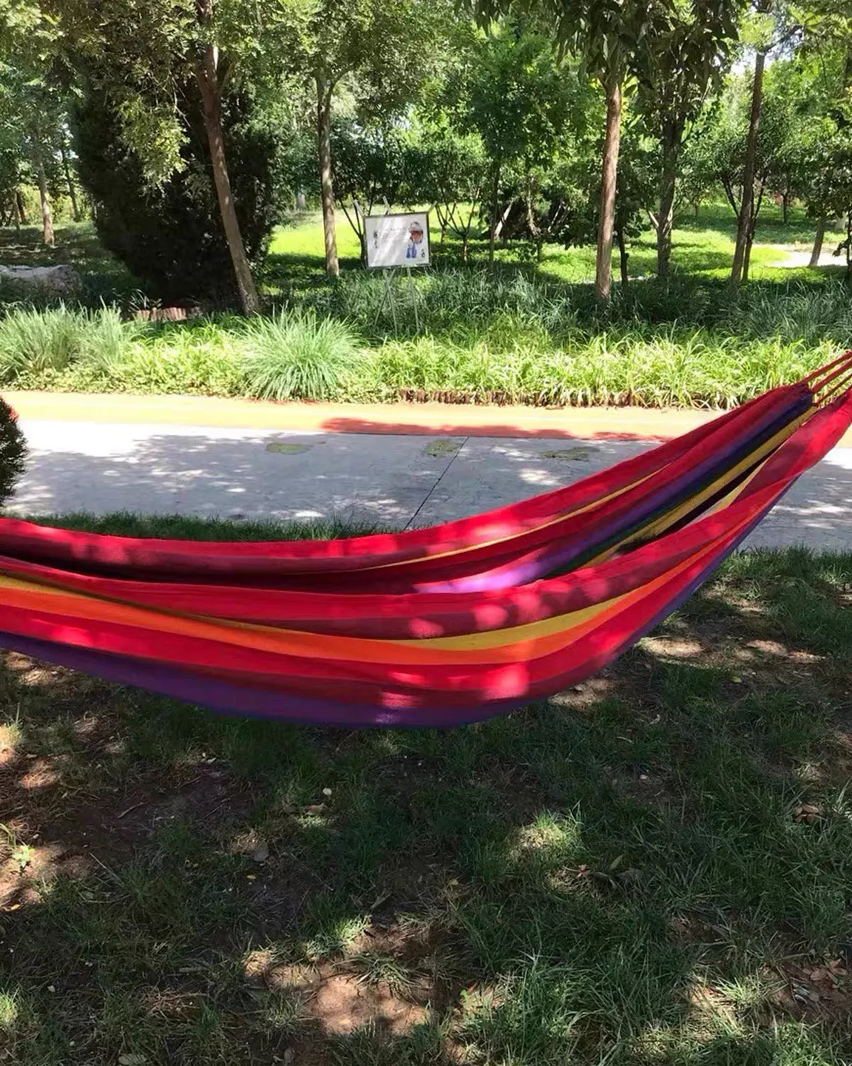 2nd-Selection Hammocks Portable Camping,Comfortable Fabric Hammock with Two Anti Roll Balance Beam and Sturdy Metal Knot Tree Straps
