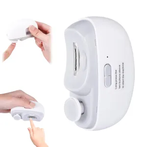 3 in 1 Electric Nail Clippers for Adults, Automatic Nail Grinder for Women Electric Nail Trimmer with Nail File Nail Buffer, Electric Toenail Clippers for Seniors Adults Baby with Light (White)