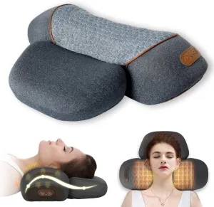 3-in-1 Pillow Massage Neck Hump - Heating, Vibration, Airbag Elevation, Automatic Massage, Cervical Traction Pillow, Neck Relief Tool, Deep Muscle Relaxation(Grey)