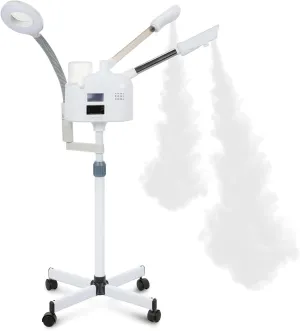 3 in 1 Professional Facial Steamer for Face with Hot & Cold Nozzle 5X Magnifying Lamp Facial Steamer for Esthetician vaporizador Facial Use at Home or Spa